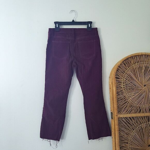 Current/Elliott Burgundy Corduroy Raw Hem Pants 28 - Picture 4 of 8